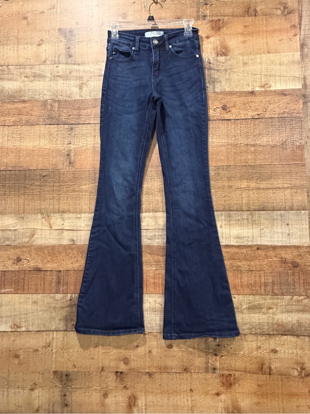 KanCan Dark Blue Tall Girl Flare Jeans with High Rise Sz 3/25 X Long (Inseam 35)